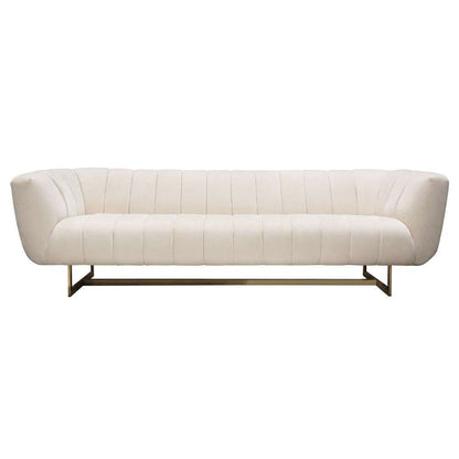Diamond Sofa - Venus Cream Fabric Sofa w/ Contrasting Pillows & Gold Finished Metal Base - VENUSSOCM veiw 2
