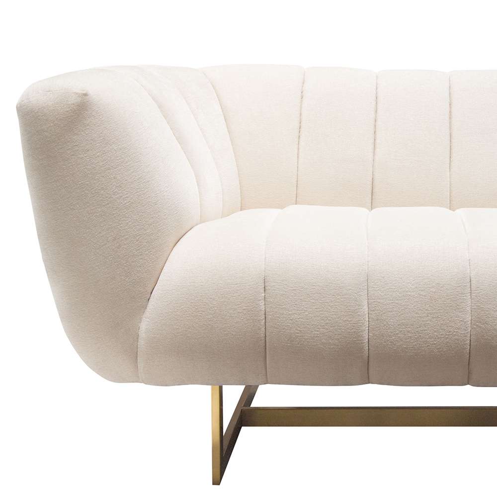 Diamond Sofa - Venus Cream Fabric Sofa w/ Contrasting Pillows & Gold Finished Metal Base - VENUSSOCM veiw 3