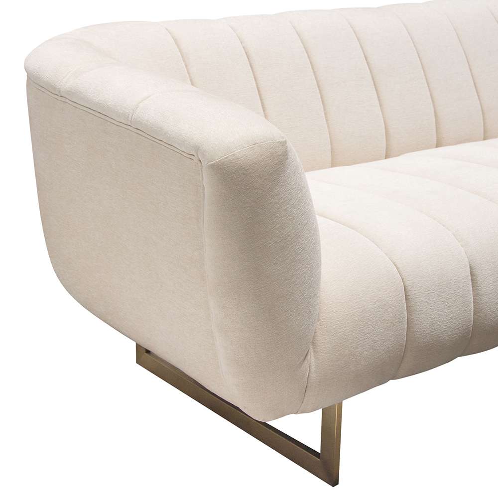 Diamond Sofa - Venus Cream Fabric Sofa w/ Contrasting Pillows & Gold Finished Metal Base - VENUSSOCM veiw 4