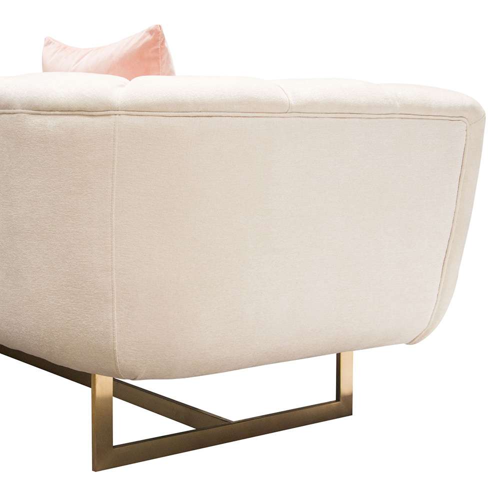 Diamond Sofa - Venus Cream Fabric Sofa w/ Contrasting Pillows & Gold Finished Metal Base - VENUSSOCM veiw 5