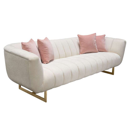 Diamond Sofa - Venus Cream Fabric Sofa w/ Contrasting Pillows & Gold Finished Metal Base - VENUSSOCM veiw 11