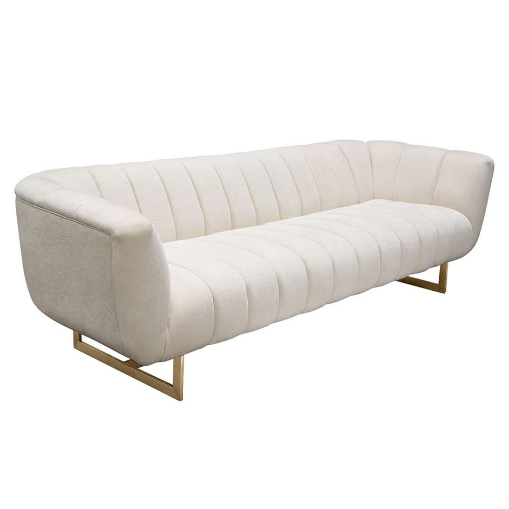 Diamond Sofa - Venus Cream Fabric Sofa w/ Contrasting Pillows & Gold Finished Metal Base - VENUSSOCM veiw 12