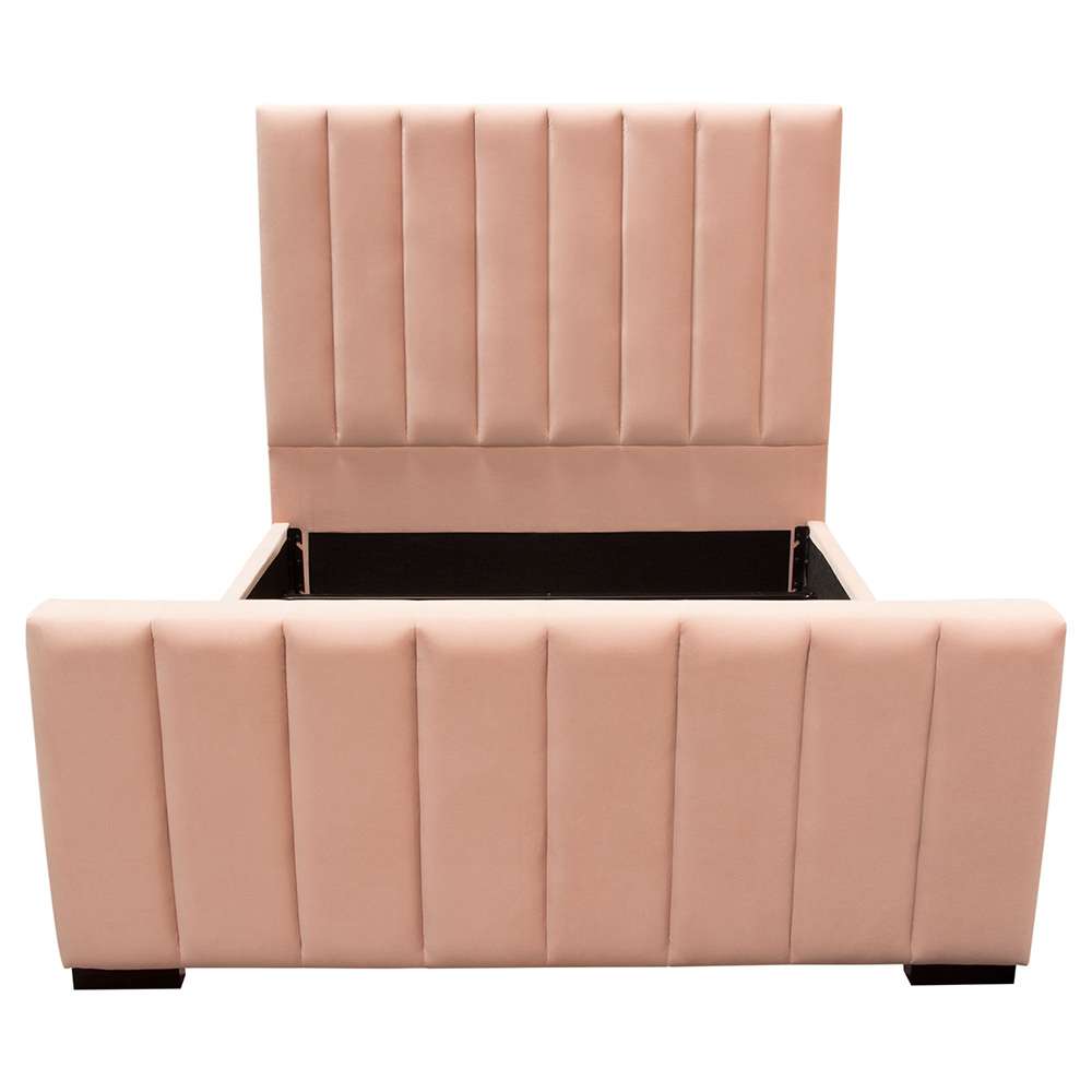 Diamond Sofa - Venus Vertical Channel Tufted Eastern King Bed in Blush Pink Velvet - VENUSPNEKBED_CLOSEOUT veiw 1