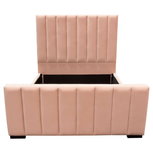 Diamond Sofa - Venus Vertical Channel Tufted Eastern King Bed in Blush Pink Velvet - VENUSPNEKBED_CLOSEOUT veiw 1