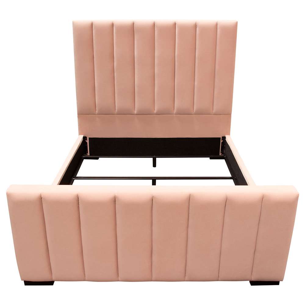 Diamond Sofa - Venus Vertical Channel Tufted Eastern King Bed in Blush Pink Velvet - VENUSPNEKBED_CLOSEOUT veiw 2