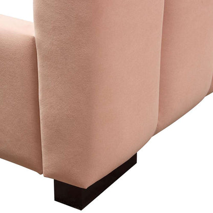 Diamond Sofa - Venus Vertical Channel Tufted Eastern King Bed in Blush Pink Velvet - VENUSPNEKBED_CLOSEOUT veiw 3