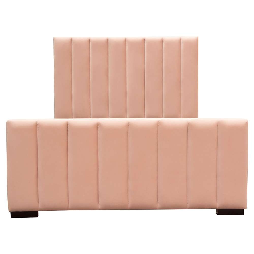 Diamond Sofa - Venus Vertical Channel Tufted Eastern King Bed in Blush Pink Velvet - VENUSPNEKBED_CLOSEOUT veiw 6