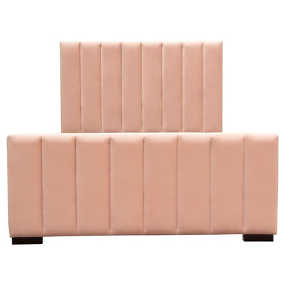 Diamond Sofa - Venus Vertical Channel Tufted Eastern King Bed in Blush Pink Velvet - VENUSPNEKBED_CLOSEOUT veiw 6