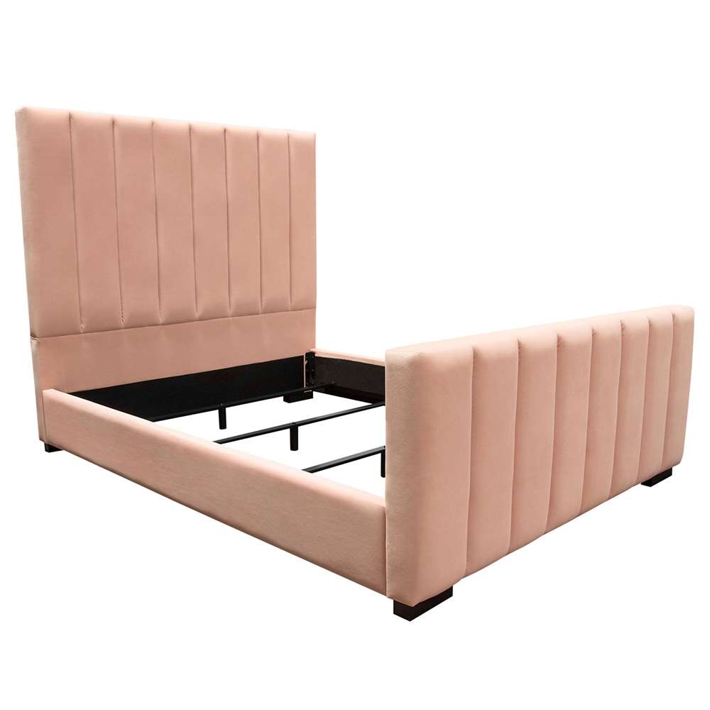 Diamond Sofa - Venus Vertical Channel Tufted Eastern King Bed in Blush Pink Velvet - VENUSPNEKBED_CLOSEOUT veiw 7