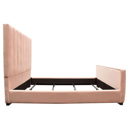 Diamond Sofa - Venus Vertical Channel Tufted Eastern King Bed in Blush Pink Velvet - VENUSPNEKBED_CLOSEOUT veiw 8