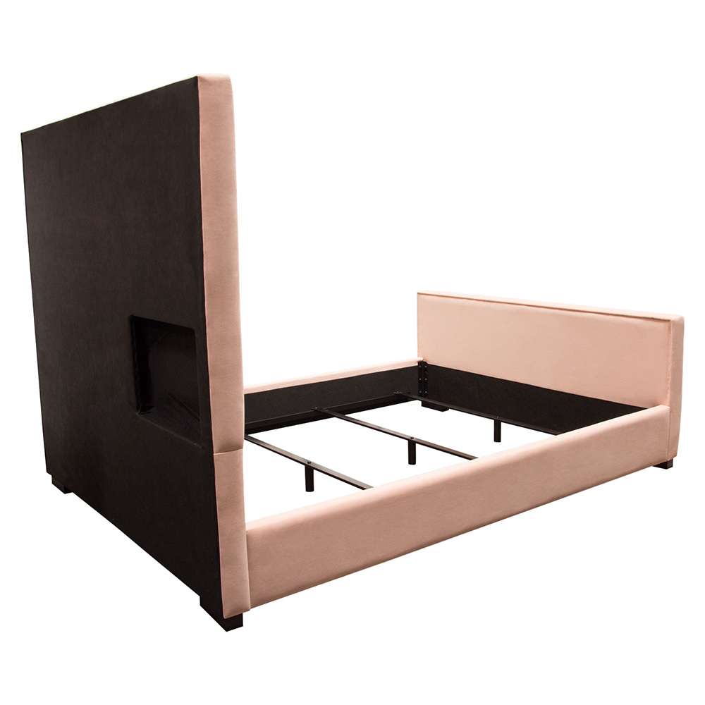 Diamond Sofa - Venus Vertical Channel Tufted Eastern King Bed in Blush Pink Velvet - VENUSPNEKBED_CLOSEOUT veiw 9