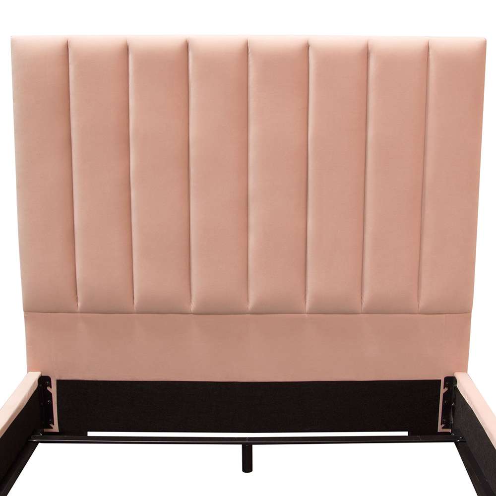 Diamond Sofa - Venus Vertical Channel Tufted Eastern King Bed in Blush Pink Velvet - VENUSPNEKBED_CLOSEOUT veiw 10