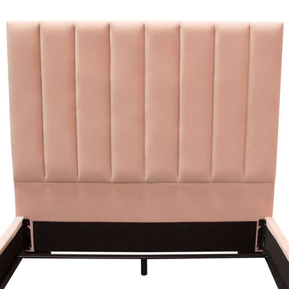 Diamond Sofa - Venus Vertical Channel Tufted Eastern King Bed in Blush Pink Velvet - VENUSPNEKBED_CLOSEOUT veiw 10