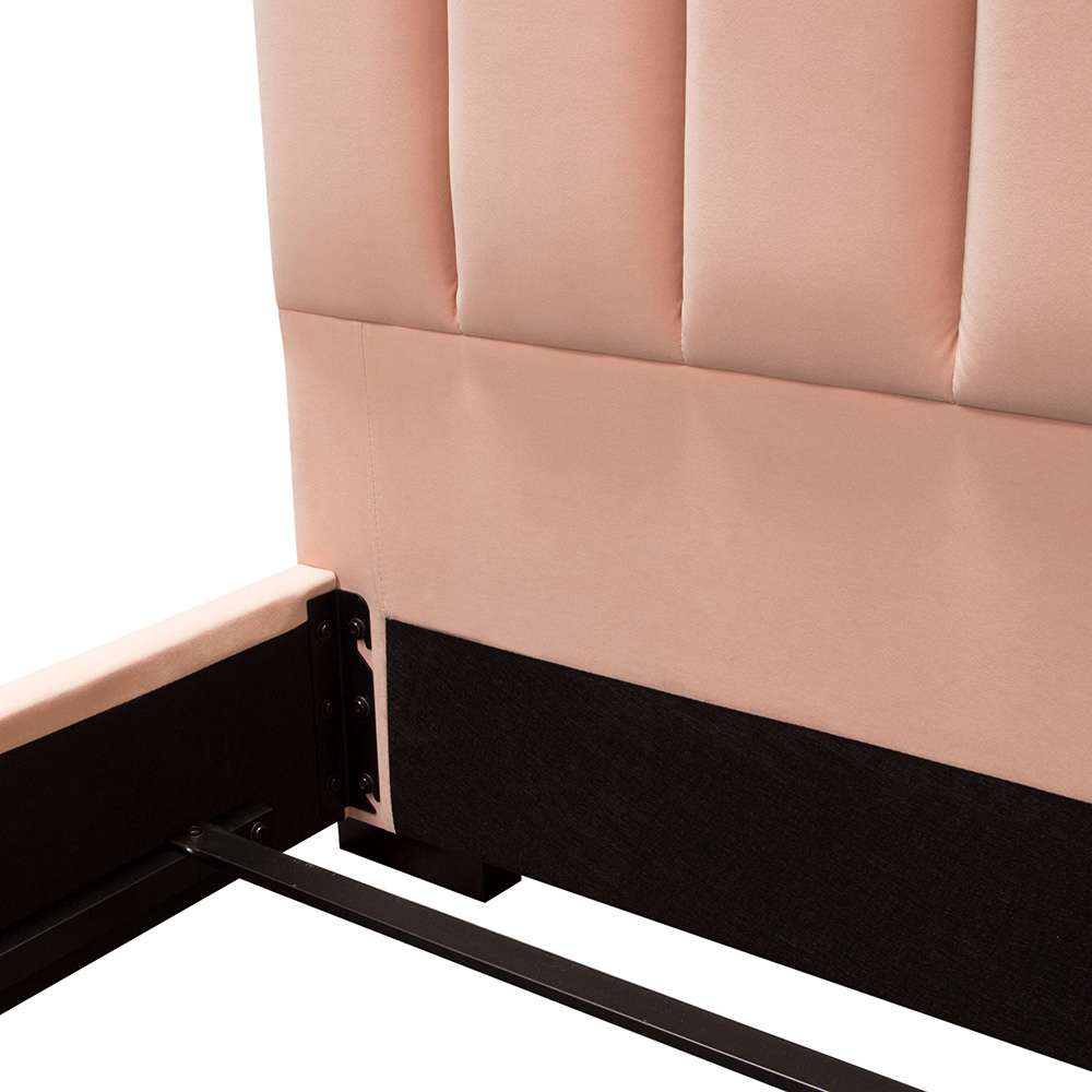 Diamond Sofa - Venus Vertical Channel Tufted Eastern King Bed in Blush Pink Velvet - VENUSPNEKBED_CLOSEOUT veiw 11