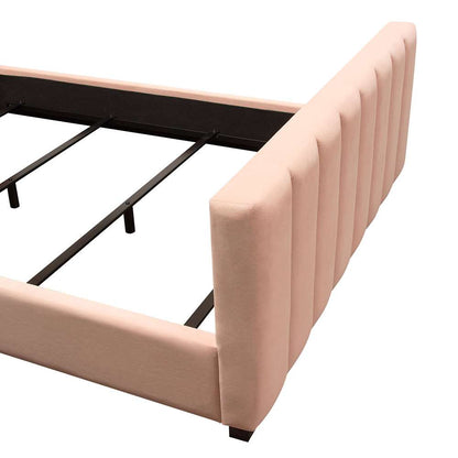 Diamond Sofa - Venus Vertical Channel Tufted Eastern King Bed in Blush Pink Velvet - VENUSPNEKBED_CLOSEOUT veiw 12