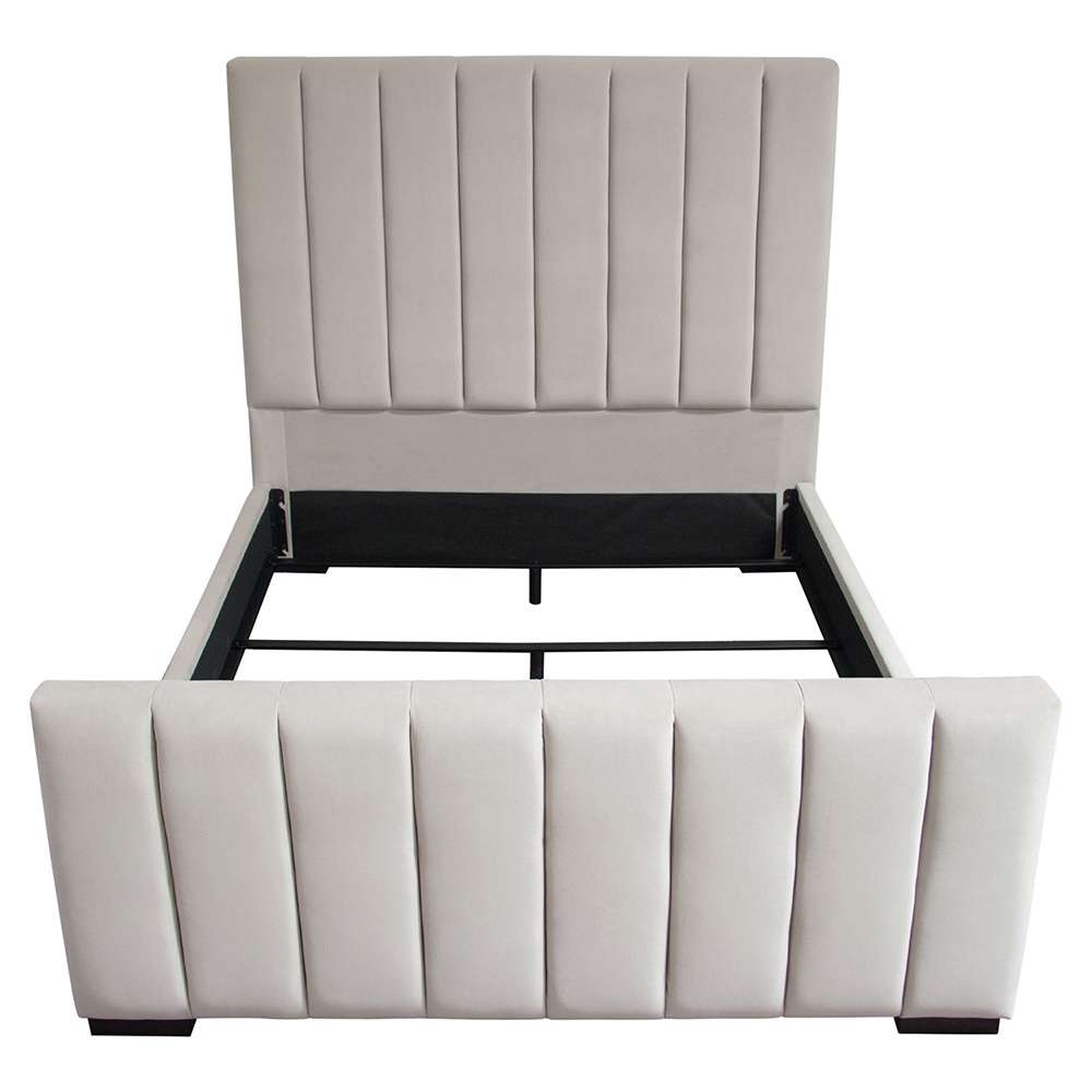 Diamond Sofa - Venus Vertical Channel Tufted Eastern King Bed in Light Grey Velvet - VENUSLGEKBED_CLOSEOUT veiw 2