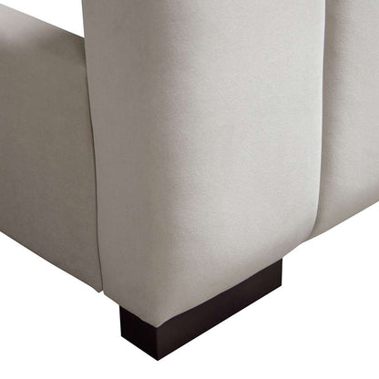 Diamond Sofa - Venus Vertical Channel Tufted Eastern King Bed in Light Grey Velvet - VENUSLGEKBED_CLOSEOUT veiw 3