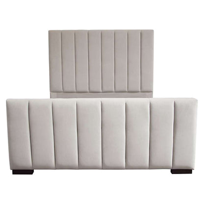 Diamond Sofa - Venus Vertical Channel Tufted Eastern King Bed in Light Grey Velvet - VENUSLGEKBED_CLOSEOUT veiw 5