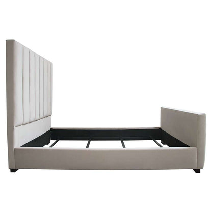 Diamond Sofa - Venus Vertical Channel Tufted Eastern King Bed in Light Grey Velvet - VENUSLGEKBED_CLOSEOUT veiw 7