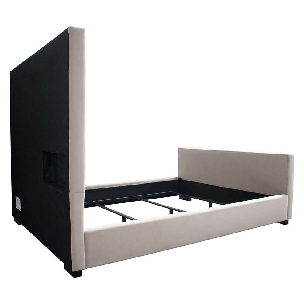Diamond Sofa - Venus Vertical Channel Tufted Eastern King Bed in Light Grey Velvet - VENUSLGEKBED_CLOSEOUT veiw 8