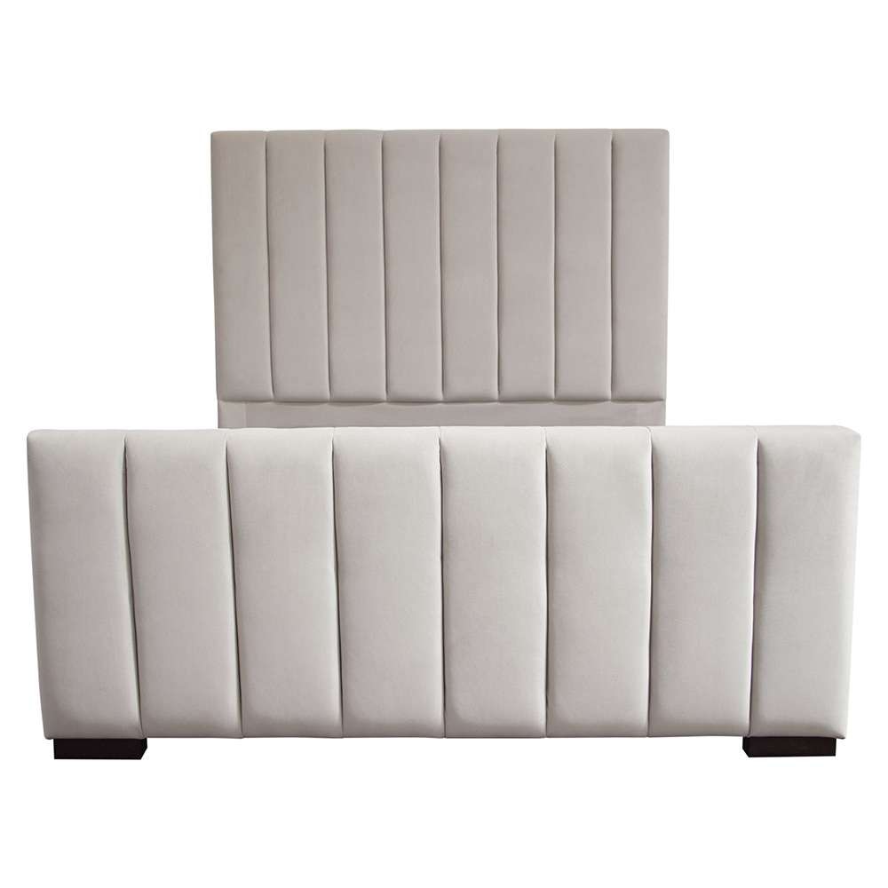 Diamond Sofa - Venus Vertical Channel Tufted Queen Bed in Light Grey Velvet - VENUSLGQUBED_CLOSEOUT veiw 5