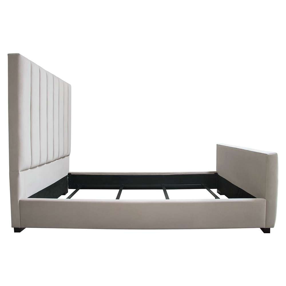 Diamond Sofa - Venus Vertical Channel Tufted Queen Bed in Light Grey Velvet - VENUSLGQUBED_CLOSEOUT veiw 7