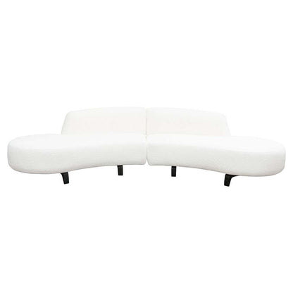 Diamond Sofa - Vesper 2PC Modular Curved Armless Chaise in Faux White Shearling w/ Black Wood Leg Base - VESPER2PCLCRCWH veiw 2