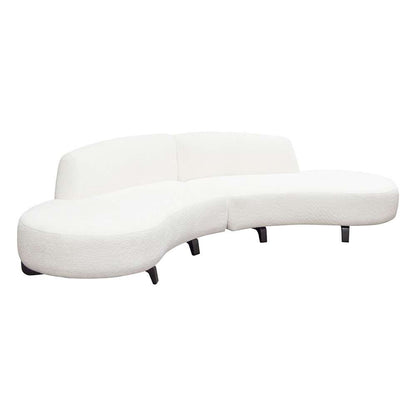 Diamond Sofa - Vesper 2PC Modular Curved Armless Chaise in Faux White Shearling w/ Black Wood Leg Base - VESPER2PCLCRCWH veiw 4