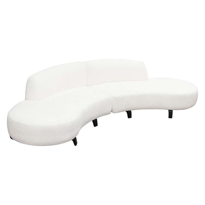 Diamond Sofa - Vesper 2PC Modular Curved Armless Chaise in Faux White Shearling w/ Black Wood Leg Base - VESPER2PCLCRCWH veiw 6