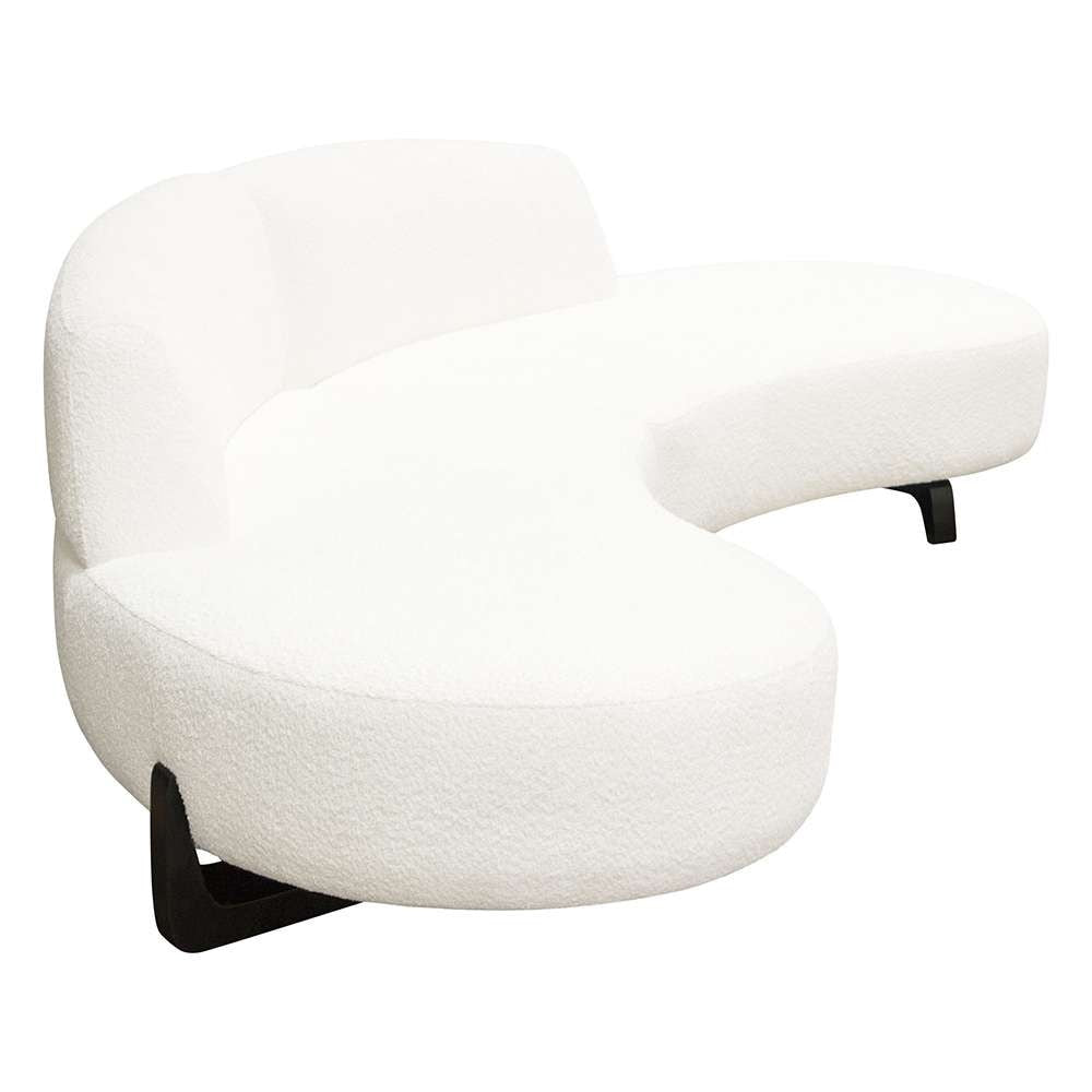 Diamond Sofa - Vesper 2PC Modular Curved Armless Chaise in Faux White Shearling w/ Black Wood Leg Base - VESPER2PCLCRCWH veiw 7