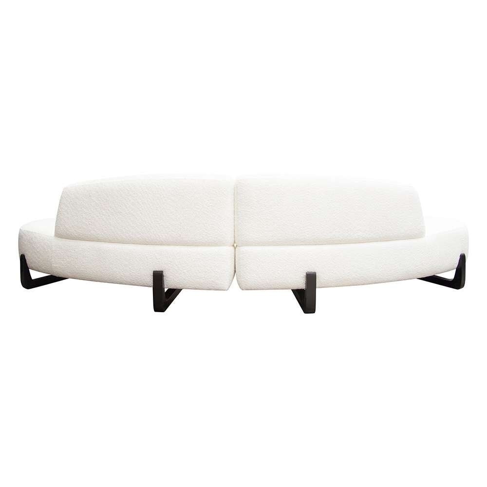 Diamond Sofa - Vesper 2PC Modular Curved Armless Chaise in Faux White Shearling w/ Black Wood Leg Base - VESPER2PCLCRCWH veiw 10