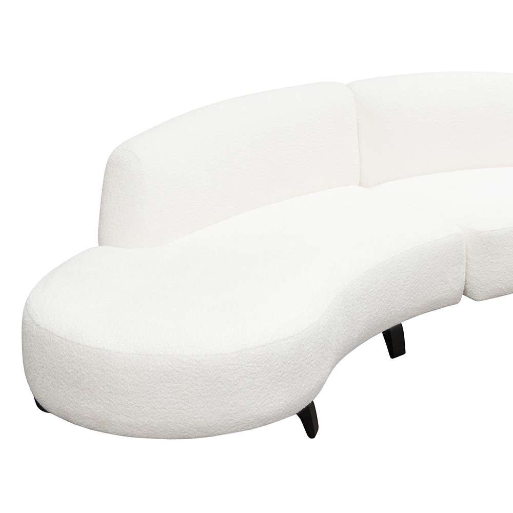 Diamond Sofa - Vesper 2PC Modular Curved Armless Chaise in Faux White Shearling w/ Black Wood Leg Base - VESPER2PCLCRCWH veiw 11
