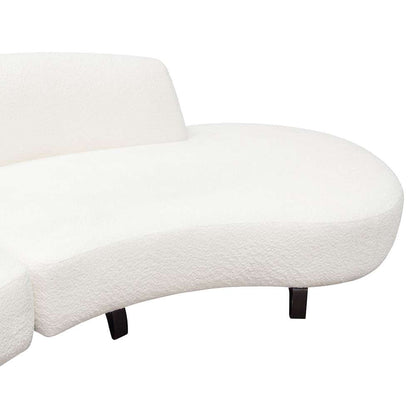Diamond Sofa - Vesper 2PC Modular Curved Armless Chaise in Faux White Shearling w/ Black Wood Leg Base - VESPER2PCLCRCWH veiw 13