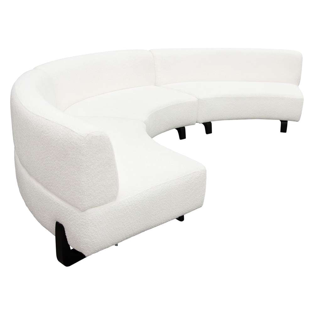 Diamond Sofa - Vesper 3PC Modular Curved Armless Sofa in Faux White Shearling w/ Black Wood Leg Base - VESPER3PCASWH veiw 3