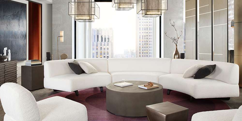 Diamond Sofa - Vesper 3PC Modular Curved Armless Sofa in Faux White Shearling w/ Black Wood Leg Base - VESPER3PCASWH veiw 4