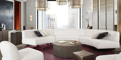 Diamond Sofa - Vesper 3PC Modular Curved Armless Sofa in Faux White Shearling w/ Black Wood Leg Base - VESPER3PCASWH veiw 4