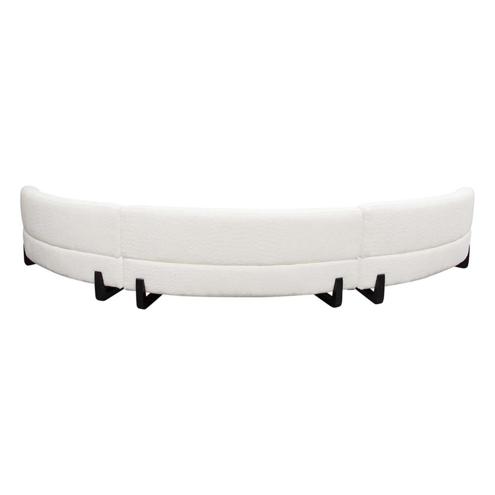 Diamond Sofa - Vesper 3PC Modular Curved Armless Sofa in Faux White Shearling w/ Black Wood Leg Base - VESPER3PCASWH veiw 5