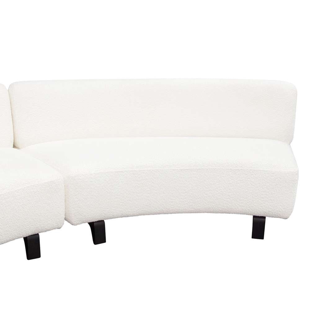 Diamond Sofa - Vesper 3PC Modular Curved Armless Sofa in Faux White Shearling w/ Black Wood Leg Base - VESPER3PCASWH veiw 7