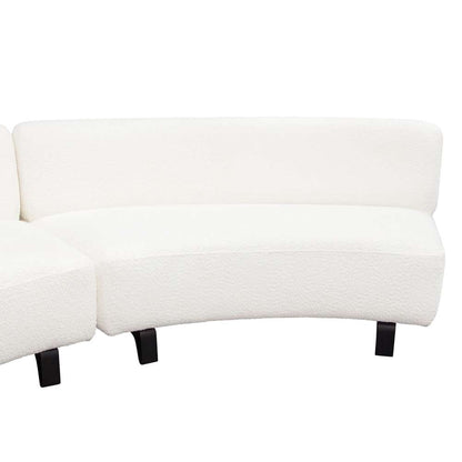 Diamond Sofa - Vesper 3PC Modular Curved Armless Sofa in Faux White Shearling w/ Black Wood Leg Base - VESPER3PCASWH veiw 7