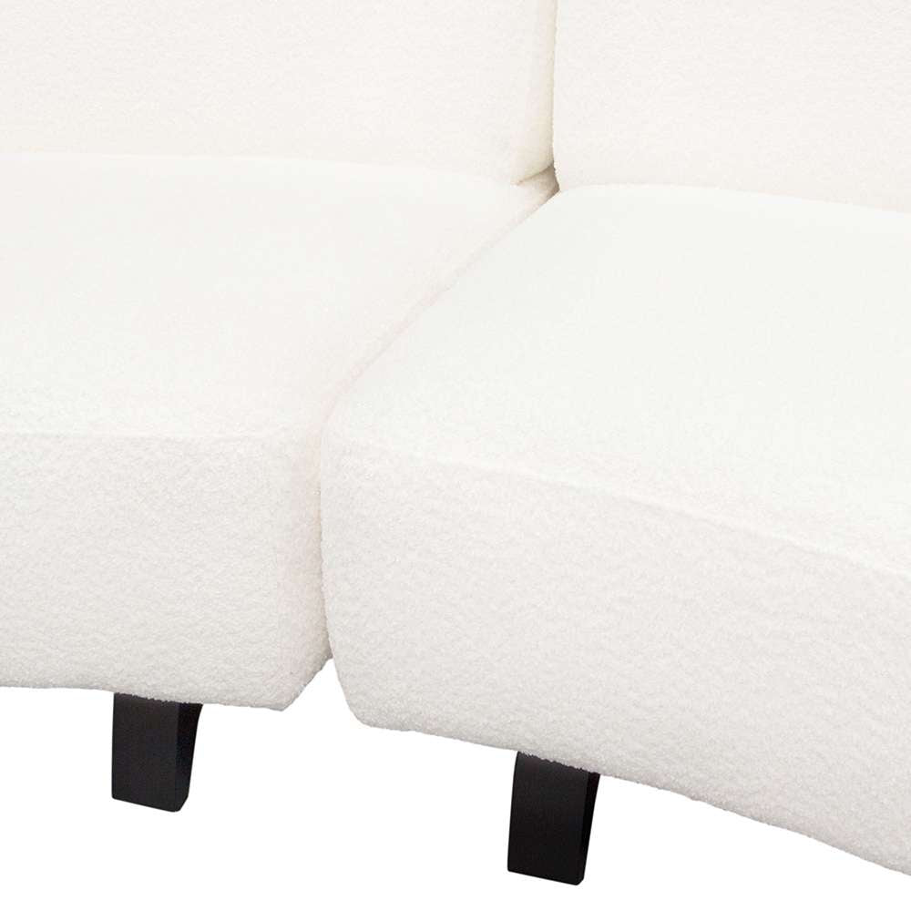 Diamond Sofa - Vesper 3PC Modular Curved Armless Sofa in Faux White Shearling w/ Black Wood Leg Base - VESPER3PCASWH veiw 10