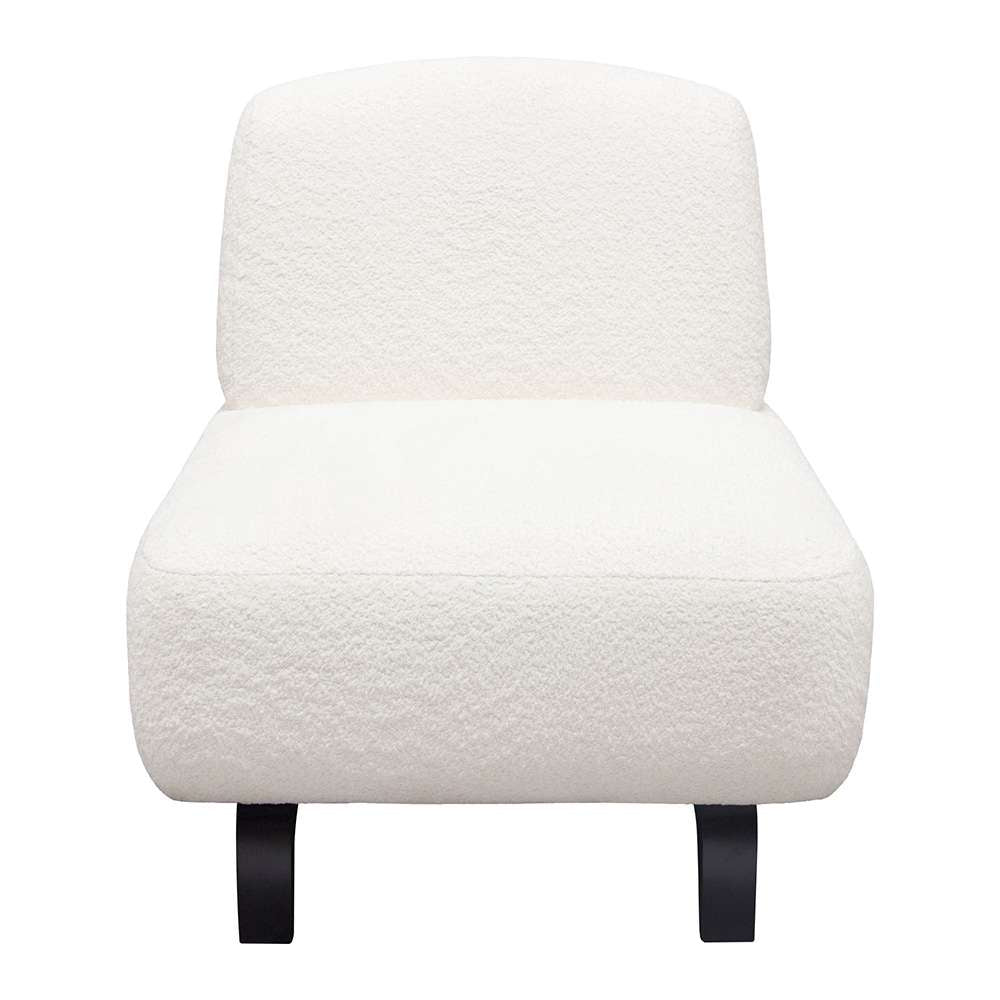 Diamond Sofa - Vesper Armless Chair in Faux White Shearling w/ Black Wood Leg Base - VESPERACWH veiw 1