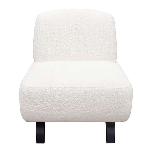 Diamond Sofa - Vesper Armless Chair in Faux White Shearling w/ Black Wood Leg Base - VESPERACWH veiw 1