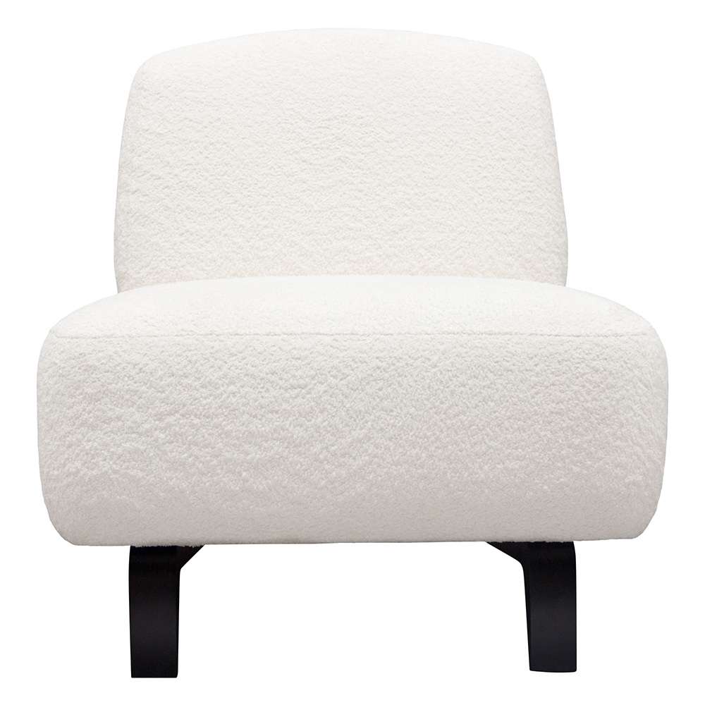 Diamond Sofa - Vesper Armless Chair in Faux White Shearling w/ Black Wood Leg Base - VESPERACWH veiw 2