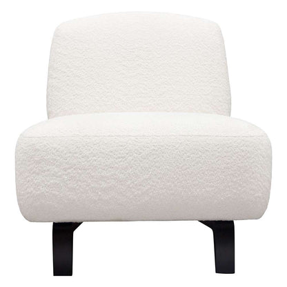 Diamond Sofa - Vesper Armless Chair in Faux White Shearling w/ Black Wood Leg Base - VESPERACWH veiw 2