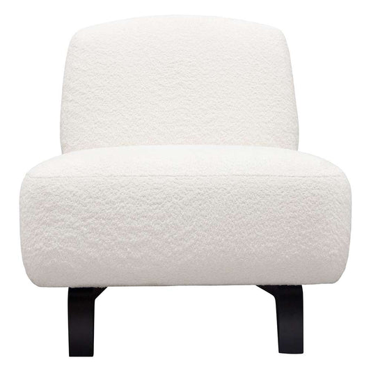 Diamond Sofa - Vesper Armless Chair in Faux White Shearling w/ Black Wood Leg Base - VESPERACWH veiw 2