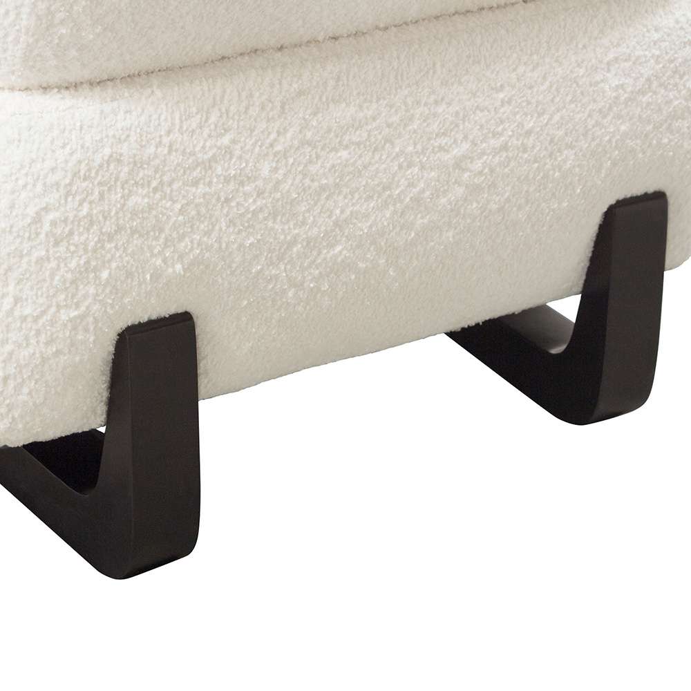 Diamond Sofa - Vesper Armless Chair in Faux White Shearling w/ Black Wood Leg Base - VESPERACWH veiw 3