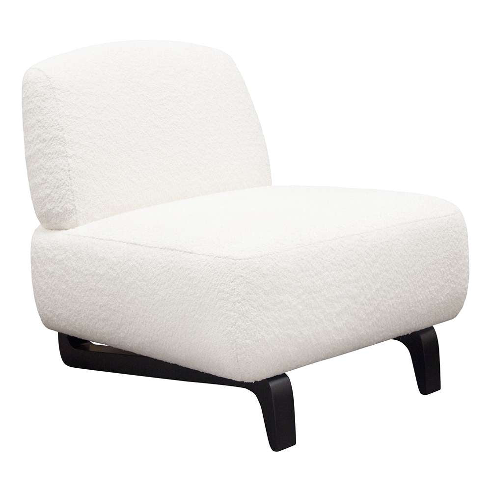 Diamond Sofa - Vesper Armless Chair in Faux White Shearling w/ Black Wood Leg Base - VESPERACWH veiw 4