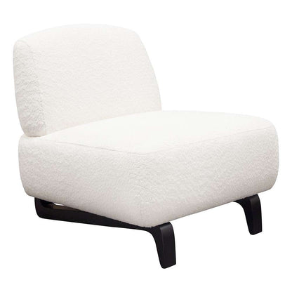 Diamond Sofa - Vesper Armless Chair in Faux White Shearling w/ Black Wood Leg Base - VESPERACWH veiw 4