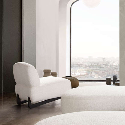 Diamond Sofa - Vesper Armless Chair in Faux White Shearling w/ Black Wood Leg Base - VESPERACWH veiw 6