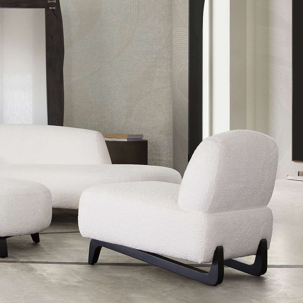 Diamond Sofa - Vesper Armless Chair in Faux White Shearling w/ Black Wood Leg Base - VESPERACWH veiw 7